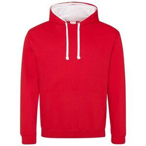 Awdis Womens/Ladies Varsity Hoodie / Fire Red/Arctic White